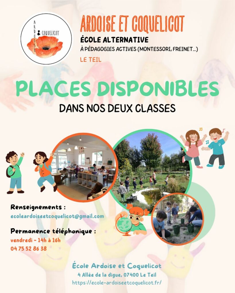 inscription rentree scolaire école alternative ardeche drome